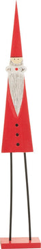 J-Line figuur Kerstman Op Voet - hout - rood - large