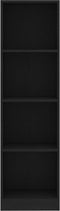 vidaXL - Boekenkast - met - 4 - schappen - 40x24x142 - cm - bewerkt - hout - zwart