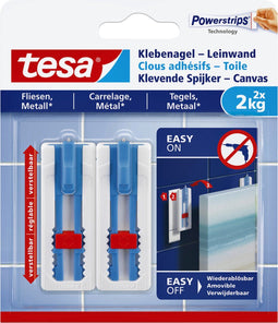 Klevende spijker tesa canvas tegels 2kg wit | 8 stuks