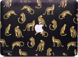 Lunso Geschikt voor MacBook Air 13 inch (2010-2017) cover hoes - case - Leopard Black