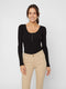PIECES PCKITTE LS TOP NOOS BC - Dames Longsleeve - Biologische katoenmix - Maat L