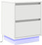 vidaXL - Nachttafels - met - LED-verlichting - - - 2 - stuks - - - Wit - - - 39x34.5x50 - cm