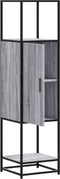 vidaXL - Hoge - kast - 35,5x35x139 - cm - bewerkt - hout - en - metaal - grijs - sonoma