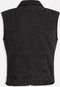 SISTERS POINT Owi-ve - Denim gilet - Slim fit met kraag en ceintuur - Zwart