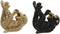 Home ESPRIT - Decoratieve figuren - Zwart Gouden Aap 24,5 X 15 X 22,5 CM (2 stuks)