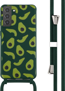 iMoshion Hoesje Geschikt voor Samsung Galaxy S21 Plus Hoesje Met Koord - iMoshion Siliconen design hoesje met koord - Groen / Avocado Green
