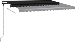 vidaXL - Luifel - handmatig - uittrekbaar - met - LED - 450x350 - cm - antracietkleur