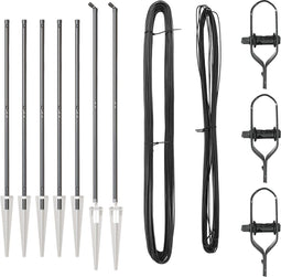 vidaXL - Hekpalen - met - Piek - 7 - stuks - Ø32 - mm - 170 - cm - Gegalvaniseerd - Staal