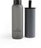 waterdrop® Glazen Drinkfles 600 ml - Duurzaam Borosilicaatglas - Neopreen Hoes en Bamboe Dop - Black Frosted