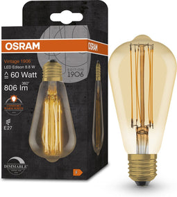 OSRAM vintage 19-6 LED lamp, goudtint, 8.8W, 8-6lm