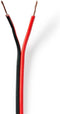 Speaker-Kabel - 2x 0.75 mm² - CCA - 15.0 m - Rond - PVC - Rood / Zwart - Folieverpakking