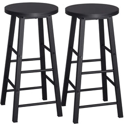 WOLTU BH130sz-2 - Set van 2 barkrukken - Zwart - 71 cm zithoogte met voetsteun
