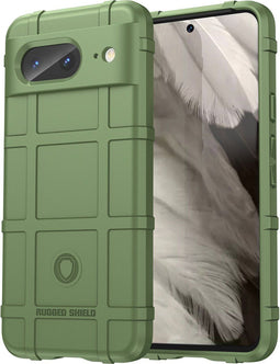 iMoshion Hoesje Geschikt voor Google Pixel 8 Hoesje Siliconen - iMoshion Rugged Shield Backcover - Donkergroen