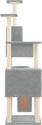 vidaXL - Kattenmeubel - met - sisal - krabpalen - 168 - cm - lichtgrijs