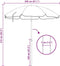 vidaXL - Strandparasol - met - Aluminium - Paal - Blauw - & - Wit - 240 - cm