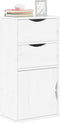 vidaXL - Bijzetkast - met - lades - wit - 40x24x79 - cm - massief - grenenhout