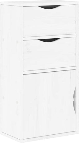 vidaXL - Bijzetkast - met - lades - wit - 40x24x79 - cm - massief - grenenhout