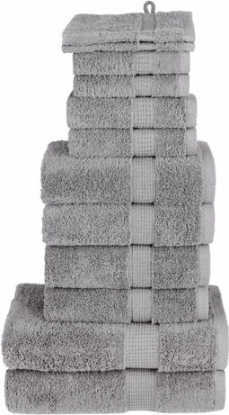 vidaXL - 12-delige - Handdoekenset - SOLUND - 600 - g/m² - grijs