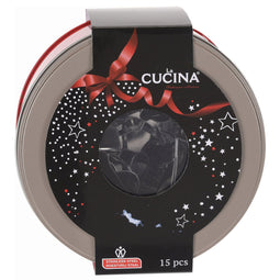 Kerst koekvormpjes/uitsteek vormpjes - 15x stuks - in bewaarblik - kerst