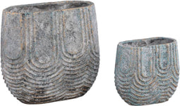 PTMD Rexin Bloempot - 30 x 15 x 28 cm - Cement - Grijs