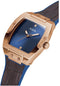 Guess Bruine Siliconen Horloge Met Gouden Kast