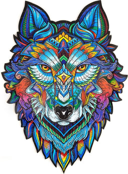 UNIDRAGON Houten Puzzel Voor Volwassenen Dier - Majestueuze Wolf - 185 stukjes - Medium 24x33 cm