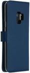 Selencia Galaxy S9 - Echt Lederen Bookcase - Ruimte voor 3 pasjes - Blauw