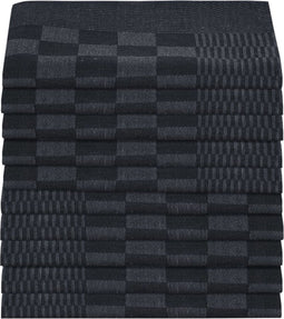 vidaXL Keukendoeken - 10 stuks - 50x70 cm - katoen - zwart en grijs