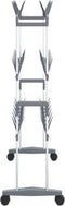 vidaXL - Schoenenrek - met - wieltjes - 66x27x100 - cm - zilverkleurig