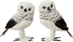 Uil kunstbont l11b8h16 cm grijs a2 kerst