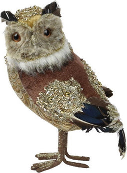 Uil polyester l19b14h25 cm bruin