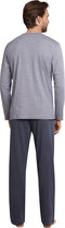 Schiesser Heren Pyjama - Lange broek - Serafinokraag met knoopsluiting - Antraciet