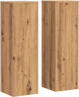 vidaXL - Plantenstandaards - 2 - st - 25x25x80 - cm - hout - artisanaal - eikenkleurig