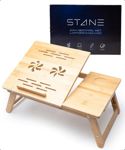 Stane® - Laptoptafel - Verstelbaar - 100% duurzaam bamboe - Kleur: bamboe