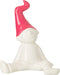J-Line figuur Kabouter Zittend - keramiek - wit/fuschia - large