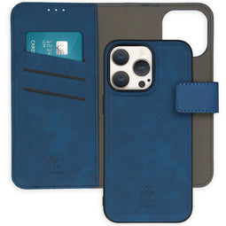 Uitneembare 2-in-1 Luxe Bookcase voor de iPhone 15 Pro Max - Blauw