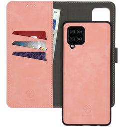 Uitneembare 2-in-1 Luxe Bookcase voor de Samsung Galaxy A42 - Roze