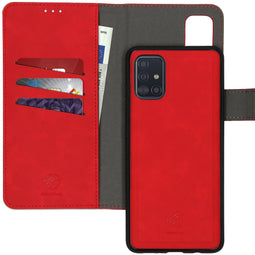 Uitneembare 2-in-1 Luxe Bookcase voor de Samsung Galaxy A51- Rood