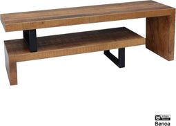 Uitschuifbaar TV meubel Brandy mangohout 140 tot 210 cm - Industrieel Design