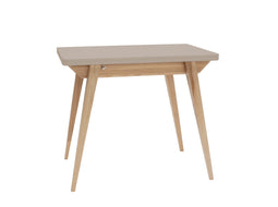 Uitschuifbare tafel Envelop, 90x65x75, essenhout, Bruin Beige