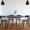 Uitschuifbare tafel Envelop, 90x65x75, essenhout, Donker Koraal