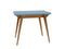 Uitschuifbare tafel Envelop, 90x65x75, essenhout in eiken kleur, blauw