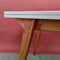 Uitschuifbare tafel Envelop, 90x65x75, essenhout in eiken kleur, blauw