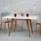 Uitschuifbare tafel Envelop, 90x65x75, essenhout in eiken kleur, Krijtwit