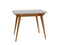 Uitschuifbare tafel Envelop, 90x65x75, essenhout in eiken kleur, Parel Grijs