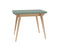 Uitschuifbare tafel Envelop, 90x65x75, essenhout, Salie Groen