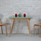 Uitschuifbare tafel Envelop, 90x65x75, essenhout, Salie Groen