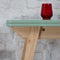 Uitschuifbare tafel Envelop, 90x65x75, essenhout, Salie Groen