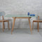 Uitschuifbare tafel Envelop, 90x65x75, essenhout, Salie Groen