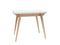 Uitschuifbare tafel Envelop, 90x65x75, essenhout, wit